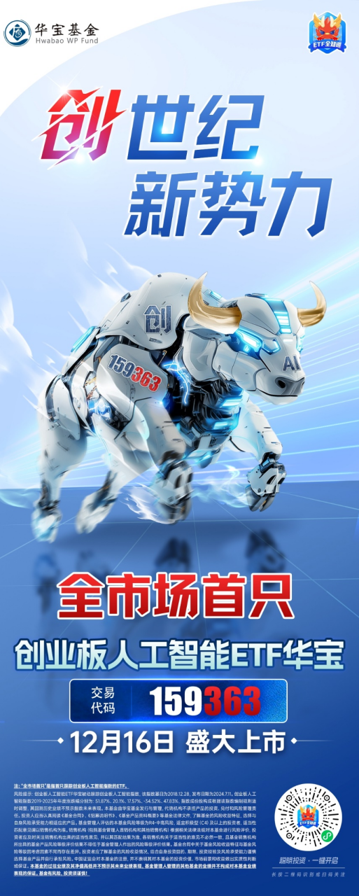 12月16日上市！全市場首只，“編號159363”的創(chuàng)業(yè)板人工智能ETF華寶澎湃上市，Reset中國AI投資新坐標！