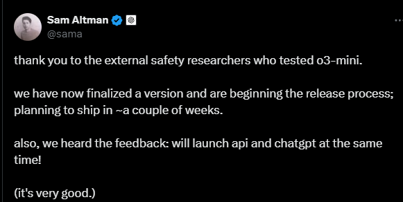 DeepSeek動(dòng)搖信心？OpenAI或在周五緊急上線最強(qiáng)模型O3 Mini